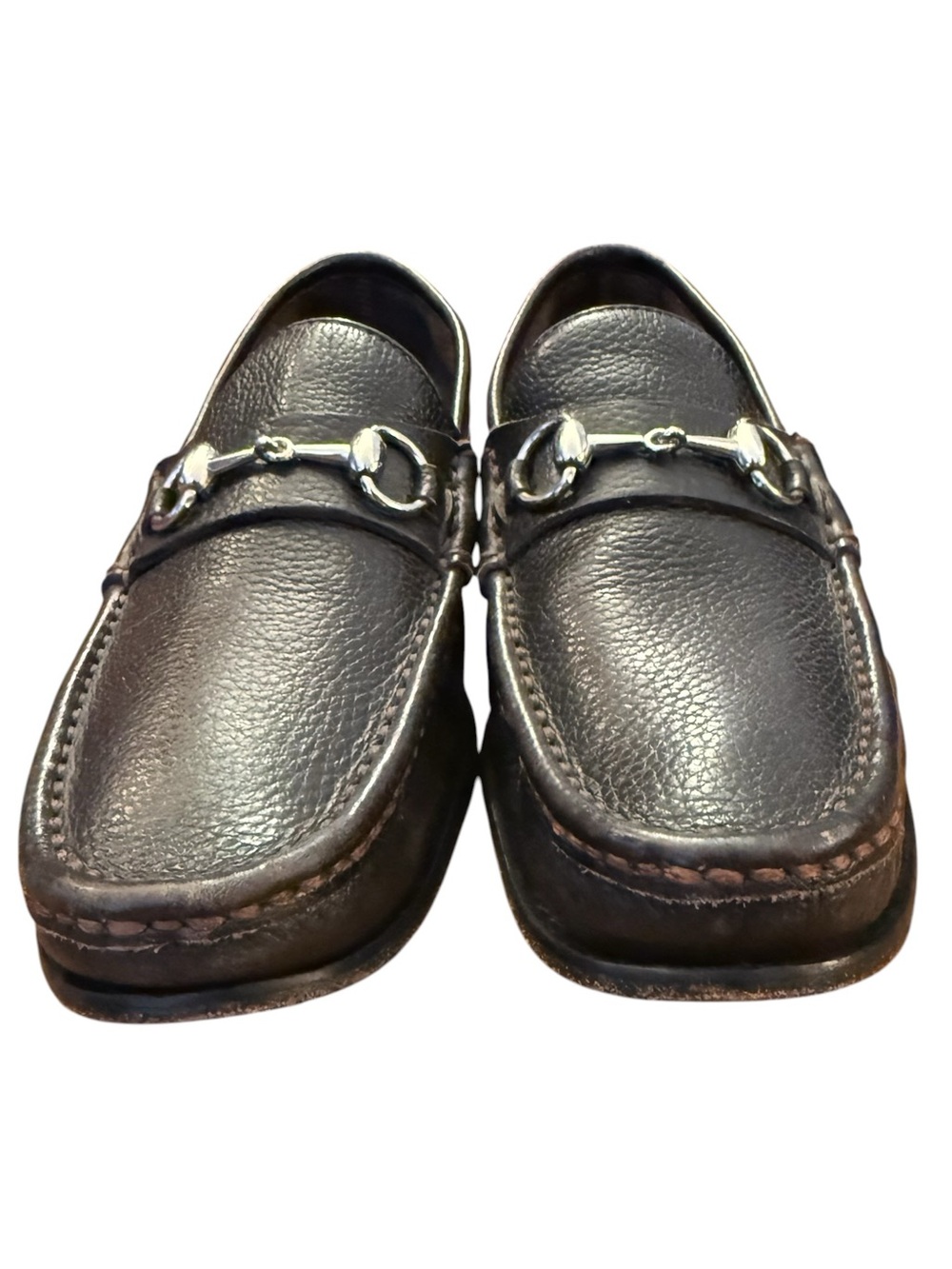 Martin Dingman Dark Brown Pebbled Leather Horse Bit Loafers 9M Brazil 52015M - Picture 7 of 15